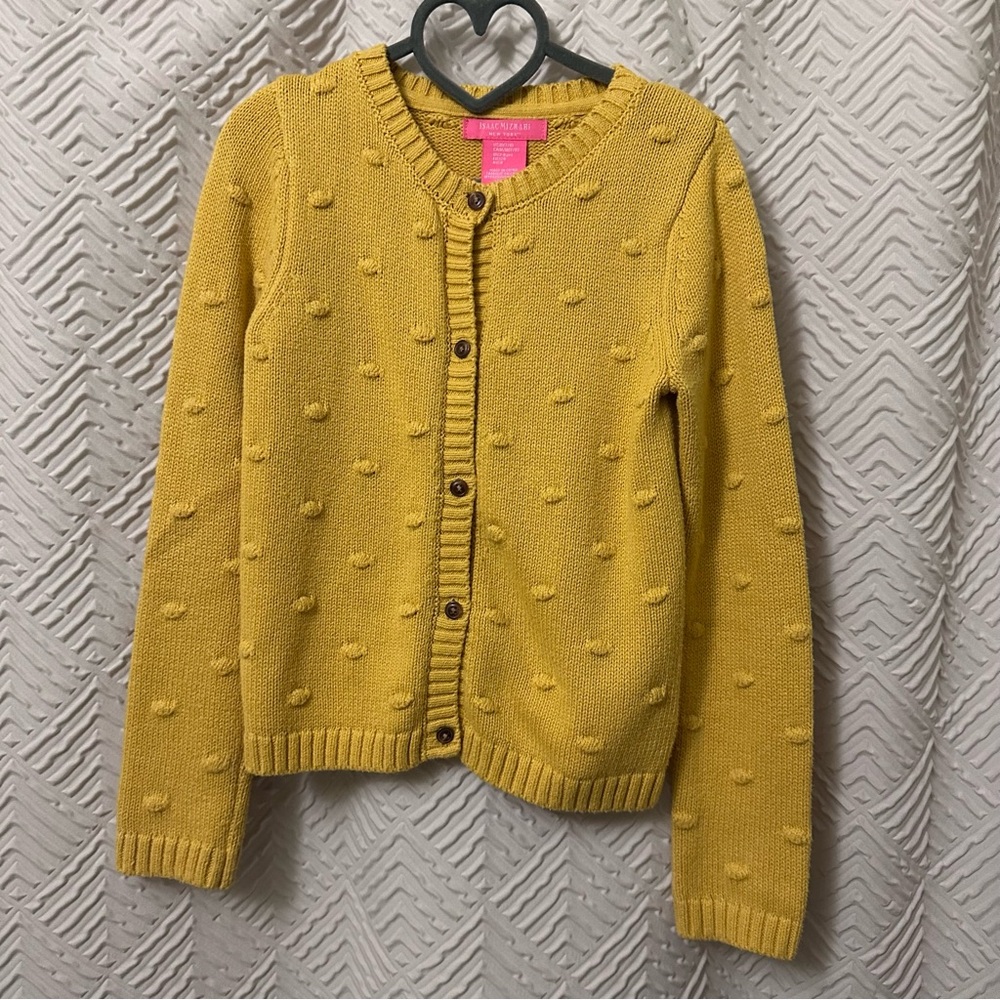 Isaac Mizrahi Girls Yellow Textured Cardigan